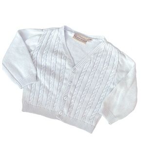 24M 4 button boutique sweater cable knit, powder blue, unisex, long sleeve